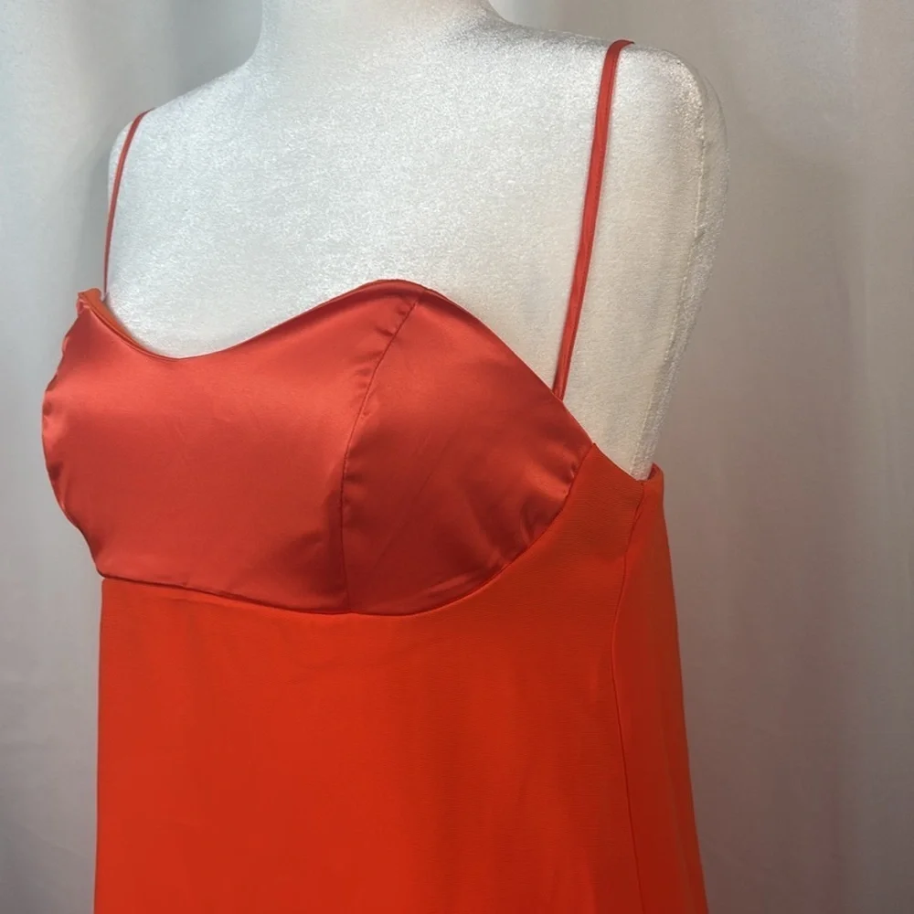 Free People Red Orange Mila Sweetheart Neckline Bustier Mini Dress- NWT - Picture 5 of 13